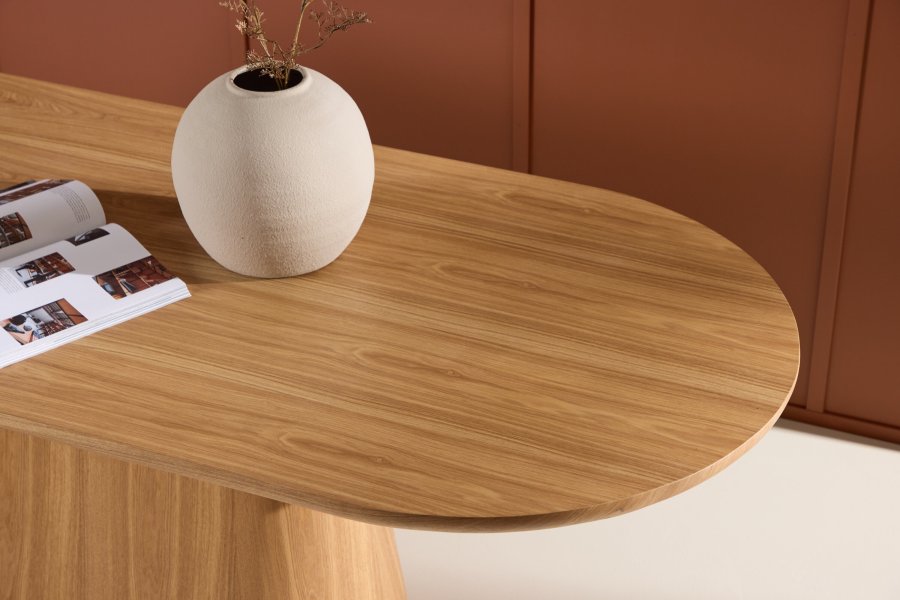 VENTURE DESIGN Stjärnö spisebord, oval - natur finér (90x200)