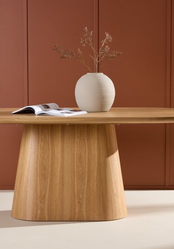 VENTURE DESIGN Stjärnö spisebord, oval - natur finér (90x200)