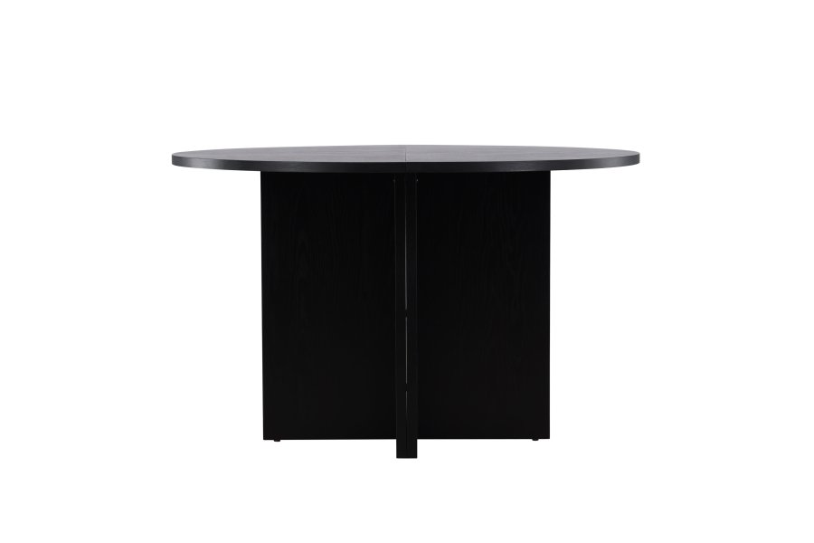 VENTURE DESIGN Strada spisebord, m. 1 tillgsplade - sort egefinér (120/170x120x74)