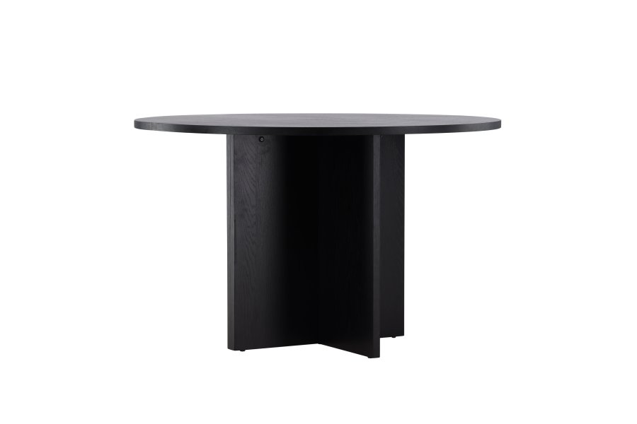 VENTURE DESIGN Strada spisebord, m. 1 tillgsplade - sort egefinér (120/170x120x74)