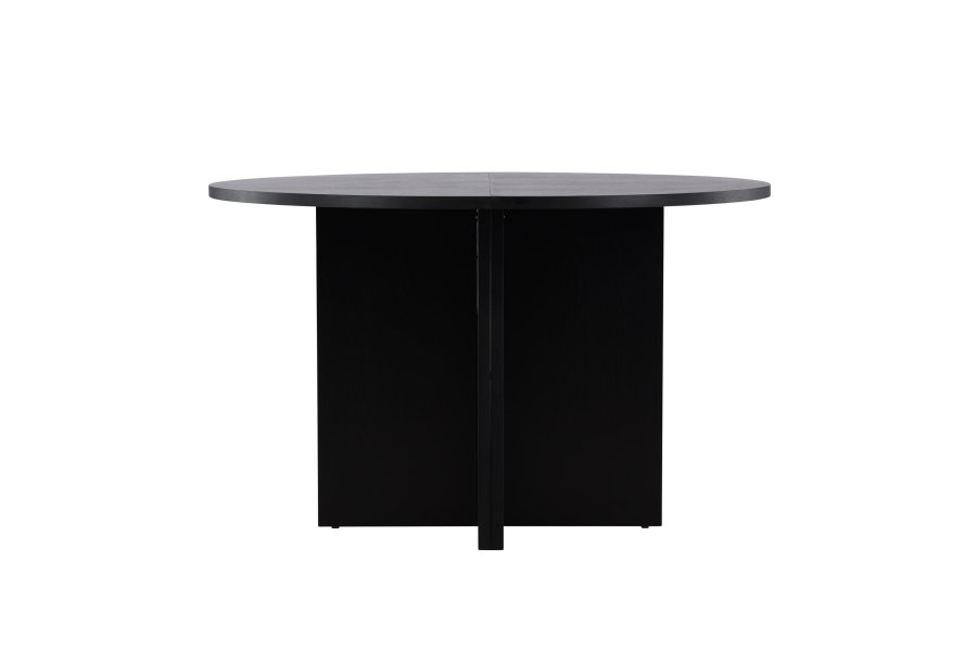 VENTURE DESIGN Strada spisebord, m. 1 tillgsplade - sort egefinér (120/170x120x74)