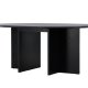 VENTURE DESIGN Strada spisebord, m. 1 tillgsplade - sort egefinér (120/170x120x74)