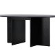 VENTURE DESIGN Strada spisebord, m. 1 tillgsplade - sort egefinér (120/170x120x74)