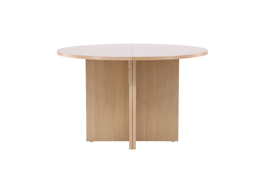 VENTURE DESIGN Strada spisebord, m. 1 tillgsplade - hvidvasket egefinér (120/170x120x74)