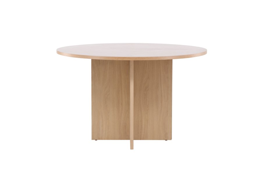 VENTURE DESIGN Strada spisebord, m. 1 tillgsplade - hvidvasket egefinér (120/170x120x74)