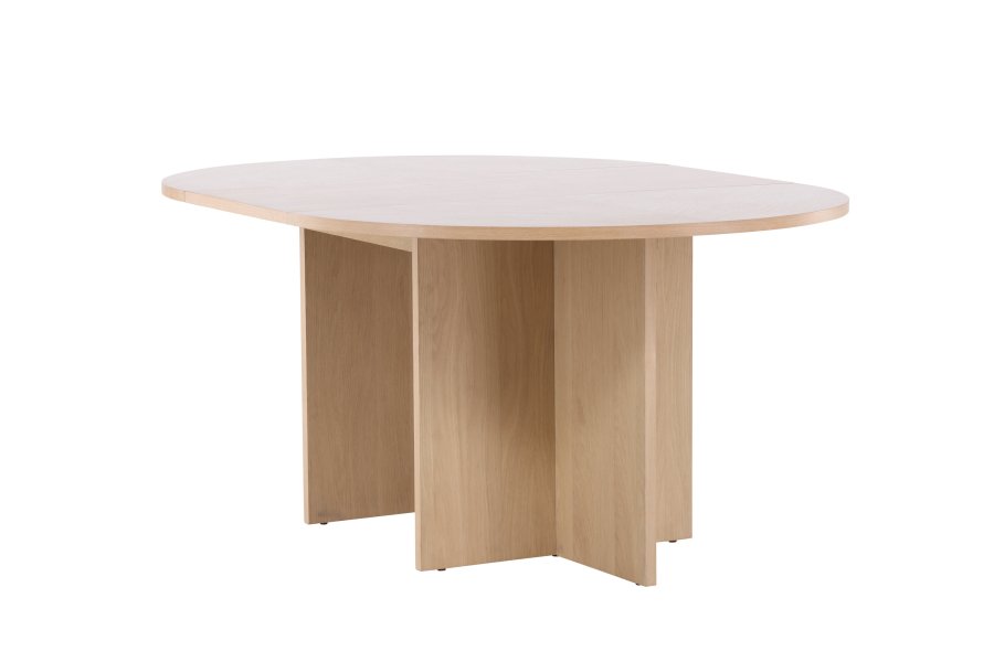 VENTURE DESIGN Strada spisebord, m. 1 tillgsplade - hvidvasket egefinér (120/170x120x74)