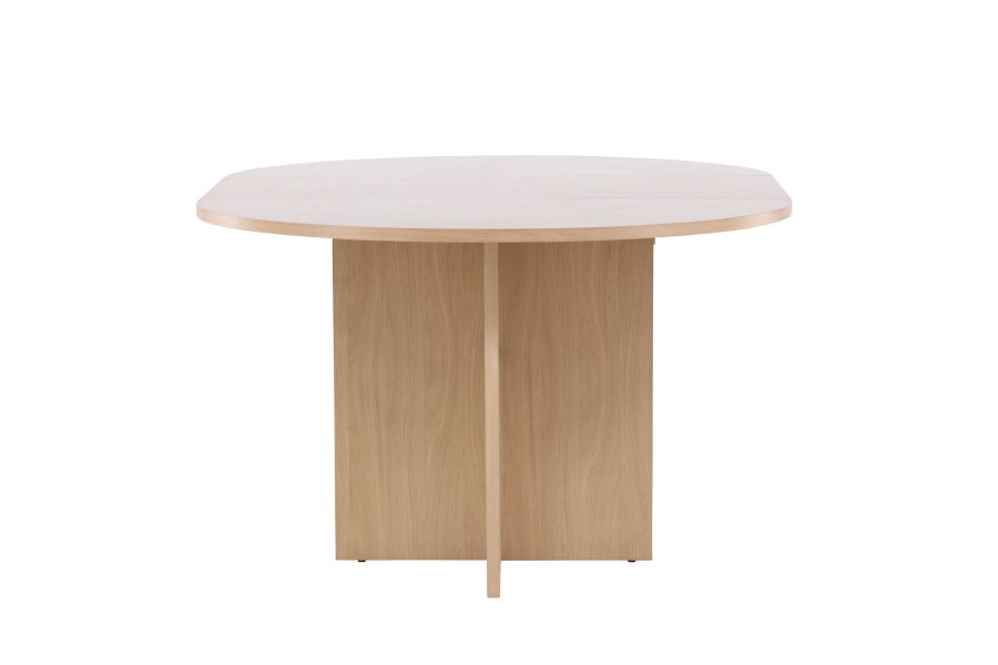 VENTURE DESIGN Strada spisebord, m. 1 tillgsplade - hvidvasket egefinér (120/170x120x74)