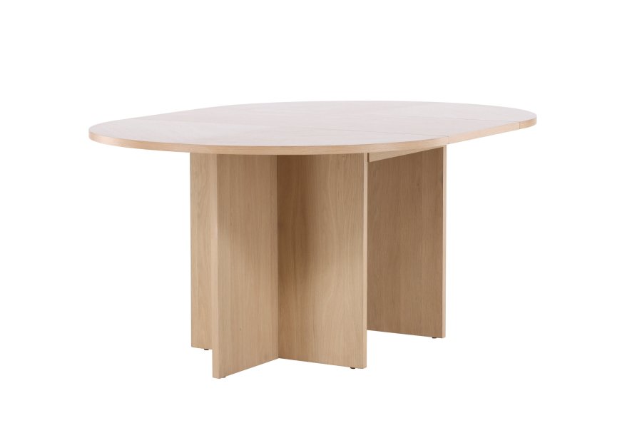 VENTURE DESIGN Strada spisebord, m. 1 tillgsplade - hvidvasket egefinér (120/170x120x74)