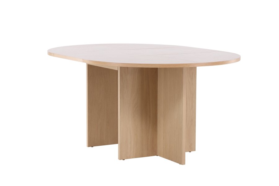 VENTURE DESIGN Strada spisebord, m. 1 tillgsplade - hvidvasket egefinér (120/170x120x74)