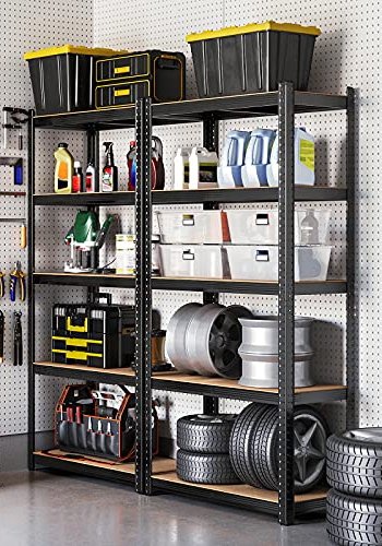 SONGMICS reol til redskabsrum, m. 5 hylder - MDF og sort stl