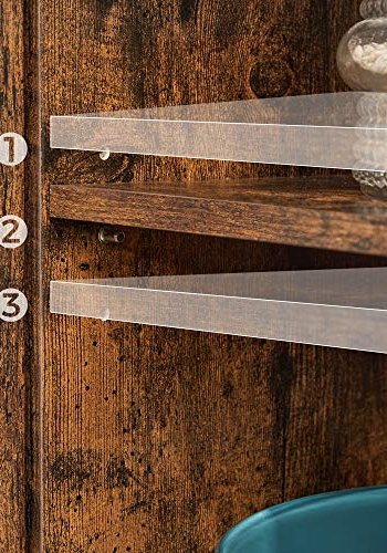 VASAGLE sknk, m. 1 bent rum, 1 skydelge, 1 justerbar hylde - rustik brun spnplade og sort stl