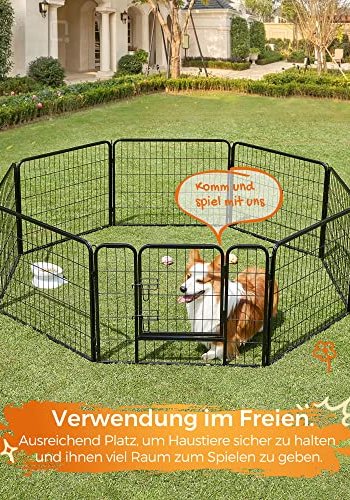 FEANDREA kravlegrd til kledyr, hunde, kaniner og smdyr, til inde og ude brug - sort jern