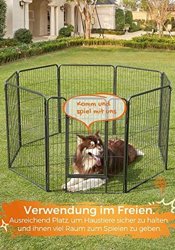 FEANDREA kravlegrd til kledyr, hunde, kaniner og smdyr, til inde og ude brug - gr metal