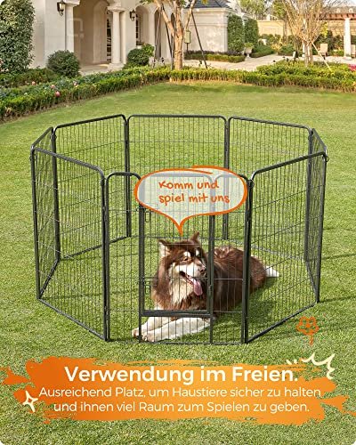 FEANDREA kravlegrd til kledyr, hunde, kaniner og smdyr, til inde og ude brug - gr metal