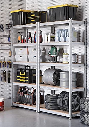 SONGMICS reol til redskabsrum, m. 5 hylder - MDF og slv stl