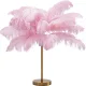 KARE DESIGN Feather Palm bordlampe - lyserd strudsefjer og messing stl