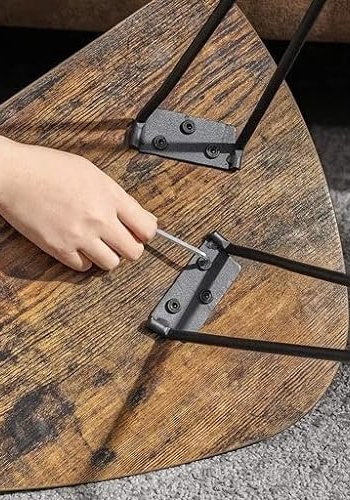 VASAGLE sidebord, trekantet - rustik brun spnplade og sort stl (st med 2)