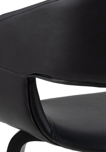 ACT NORDIC Nova spisebordsstol, m. armln - sort PU og sort egefinér