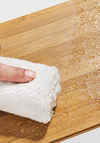 SONGMICS krydderihylde, stabelbar - natur bambus og sort metal (st med 2)