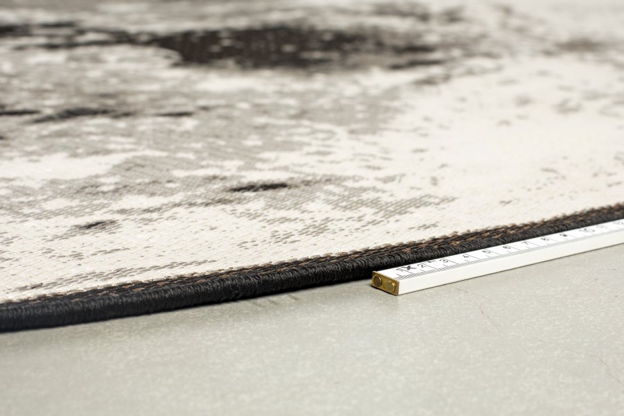 ZUIVER Moon udendrs gulvtppe, m. mnster, rund - stengr decolan (200)