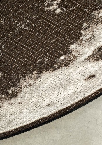 ZUIVER Moon udendrs gulvtppe, m. mnster, rund - stengr decolan (200)