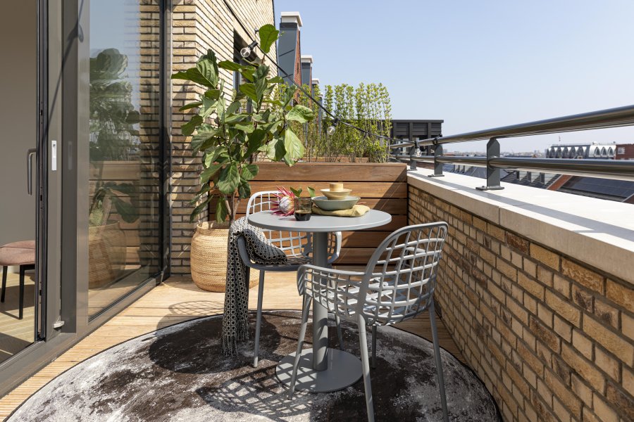 ZUIVER Moon udendrs gulvtppe, m. mnster, rund - stengr decolan (200)