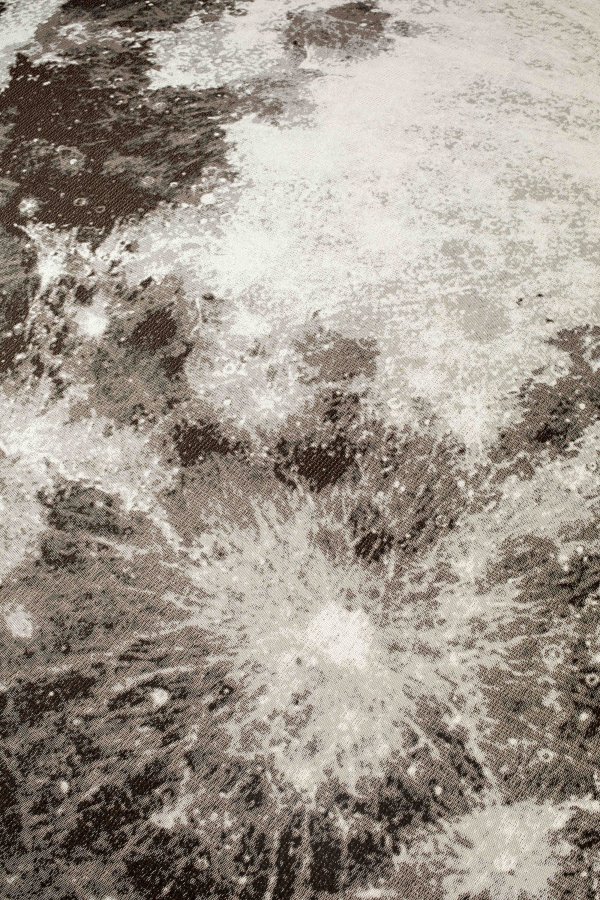 ZUIVER Moon udendrs gulvtppe, m. mnster, rund - stengr decolan (280)