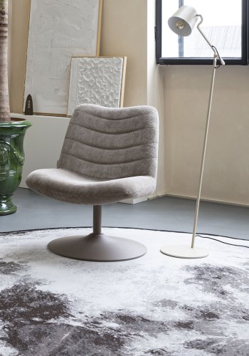 ZUIVER Moon udendrs gulvtppe, m. mnster, rund - stengr decolan (280)