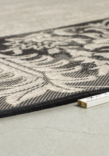 ZUIVER Coventry udendrs gulvtppe, rund - sort polyester/decolan (280)