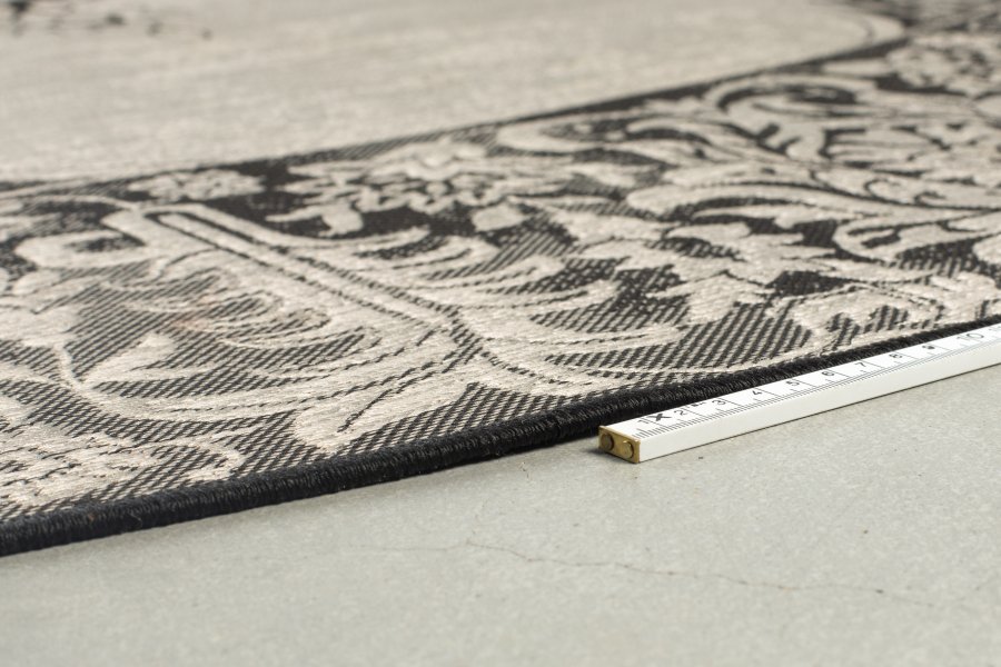 ZUIVER Coventry udendrs gulvtppe, rund - sort polyester/decolan (280)