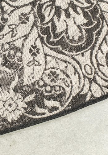 ZUIVER Coventry udendrs gulvtppe, rund - sort polyester/decolan (280)