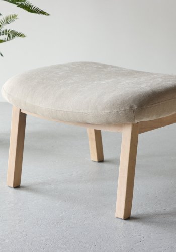 VENTURE HOME Rile Fodskammel - Hvidkalket/Beige