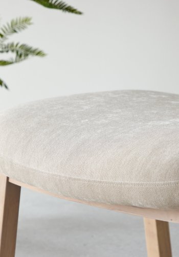 VENTURE HOME Rile Fodskammel - Hvidkalket/Beige