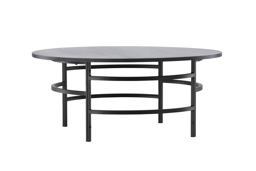 VENTURE DESIGN Copenhagen sofabord, rund - sort MDF og sort metal (100)