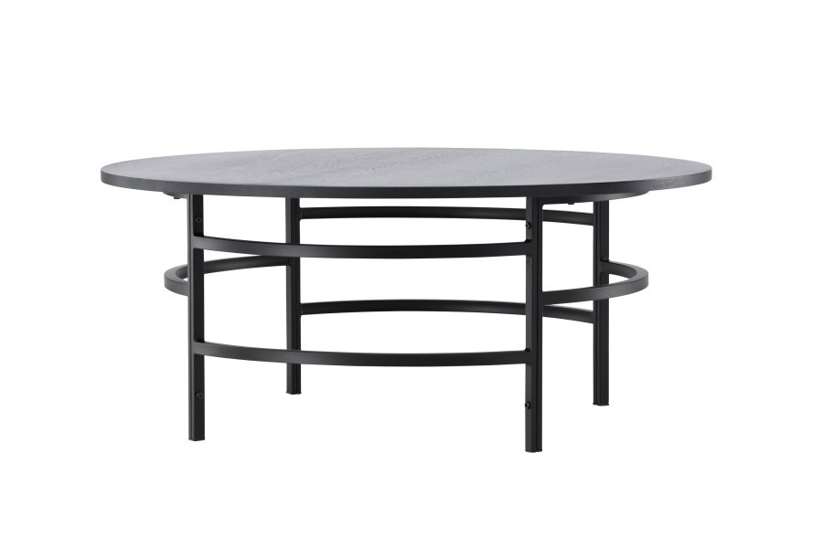 VENTURE DESIGN Copenhagen sofabord, rund - sort MDF og sort metal (100)