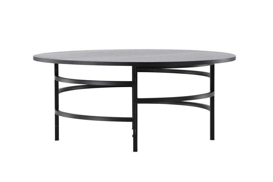 VENTURE DESIGN Copenhagen sofabord, rund - sort MDF og sort metal (100)