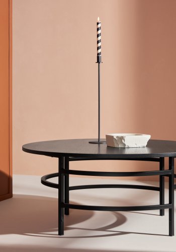 VENTURE DESIGN Copenhagen sofabord, rund - sort MDF og sort metal (100)