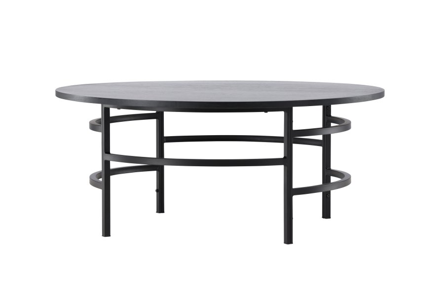 VENTURE DESIGN Copenhagen sofabord, rund - sort MDF og sort metal (100)