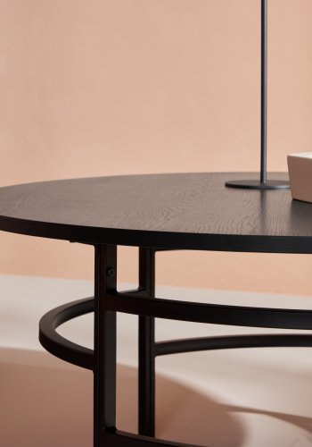 VENTURE DESIGN Copenhagen sofabord, rund - sort MDF og sort metal (100)