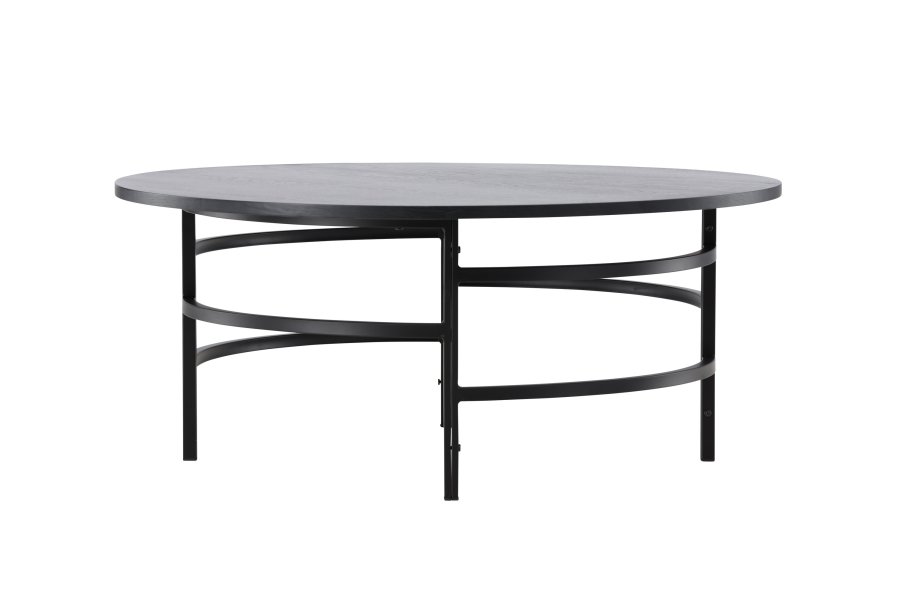 VENTURE DESIGN Copenhagen sofabord, rund - sort MDF og sort metal (100)