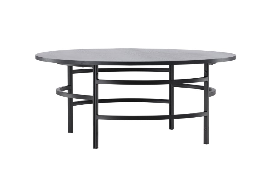 VENTURE DESIGN Copenhagen sofabord, rund - sort MDF og sort metal (100)
