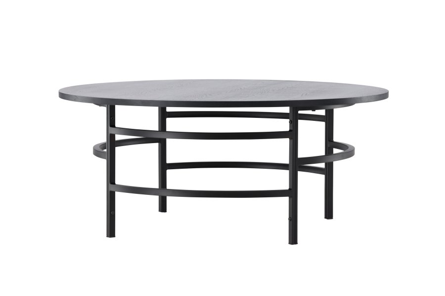 VENTURE DESIGN Copenhagen sofabord, rund - sort MDF og sort metal (100)