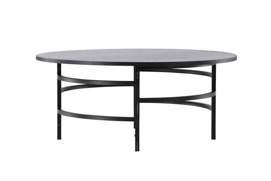 VENTURE DESIGN Copenhagen sofabord, rund - sort MDF og sort metal (100)