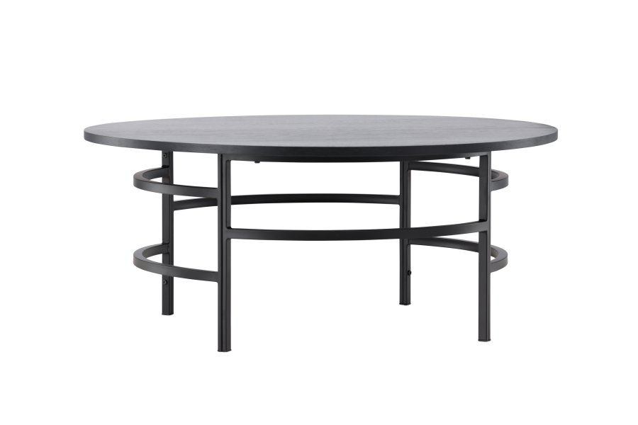 VENTURE DESIGN Copenhagen sofabord, rund - sort MDF og sort metal (100)