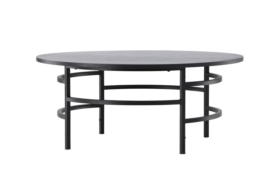 VENTURE DESIGN Copenhagen sofabord, rund - sort MDF og sort metal (100)