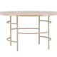 VENTURE DESIGN Copenhagen spisebord, rund - hvidvasket MDF og beige metal (140)
