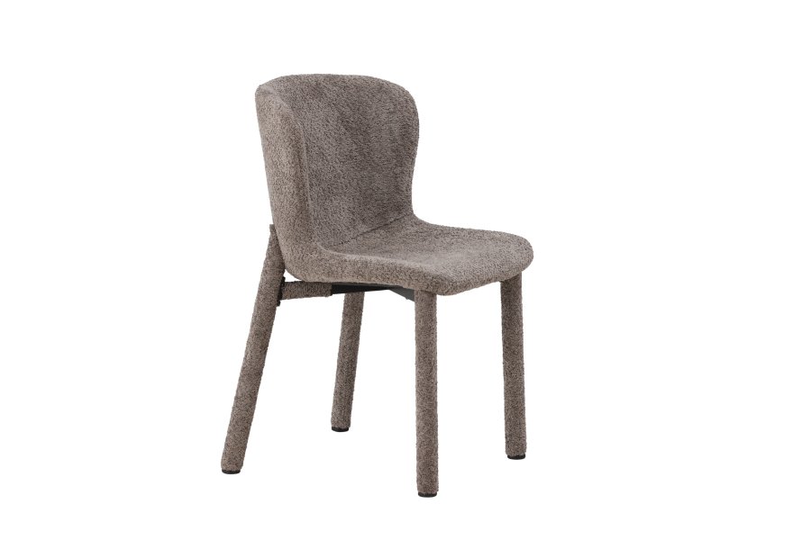 VENTURE DESIGN Astoria spisebordsstol - brun bouclé stof