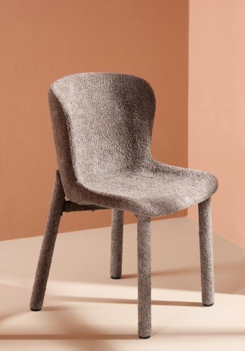 VENTURE DESIGN Astoria spisebordsstol - brun bouclé stof