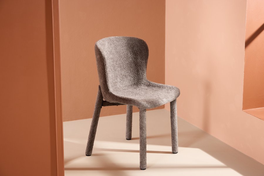 VENTURE DESIGN Astoria spisebordsstol - brun bouclé stof
