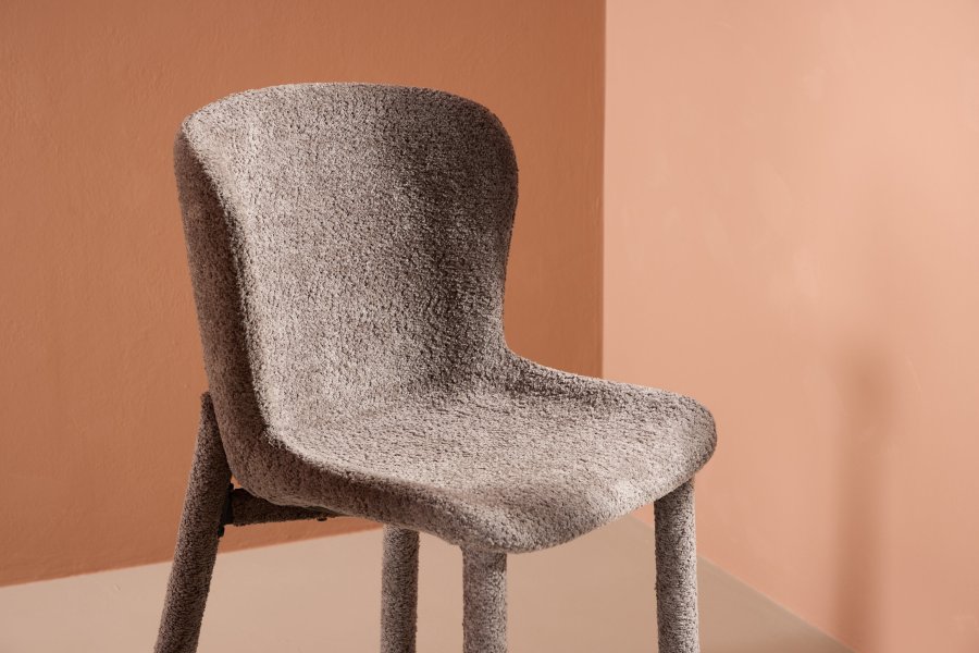 VENTURE DESIGN Astoria spisebordsstol - brun bouclé stof
